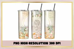 Flowers Watercolor 20 oz Skinny Tumbler Wrap Product Image 1