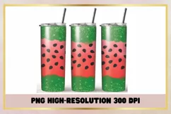 Watermelon Summer 20 oz Skinny Tumbler Sublimation Wrap Product Image 1