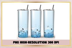 Flowers line art watercolor 20 oz Skinny Tumbler Sublimation Product Image 1