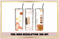 Boho Aesthetic 20 oz Skinny Tumbler Wrap Sublimation Product Image 1