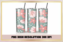 Flowers 20 oz Skinny Tumbler Sublimation Wrap Product Image 1