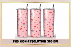 Valentines Candy Hearts 20oz Skinny Tumbler Sublimation Wrap Product Image 1