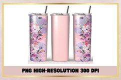 Flowers watercolor 20 oz Skinny Tumbler Sublimation Wrap Product Image 1