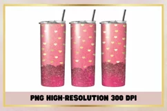 Valentine Hearts 20 oz Skinny Tumbler Wrap Sublimations Product Image 1