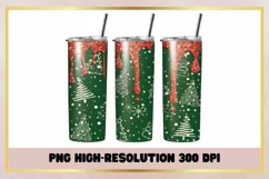 Christmas Trees 20 oz Skinny Tumbler Wrap Sublimations Product Image 1