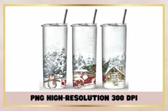 Christmas Winter 20 oz Skinny Tumbler Sublimation Wrap Product Image 1