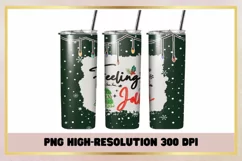Feeling Jolly Christmas 20 oz Skinny Tumbler Wrap Product Image 1