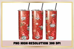 Gnome Christmas 20 oz Skinny Tumbler Wrap Sublimation Product Image 1