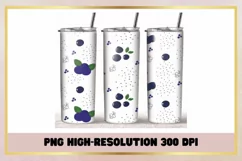 Blueberry summer 20 oz Skinny Tumbler Sublimation Wrap Product Image 1