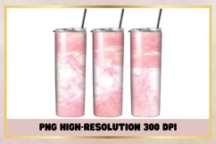 Watercolor Pink Marble Glitter 20oz Skinny Tumbler Wrap Product Image 1