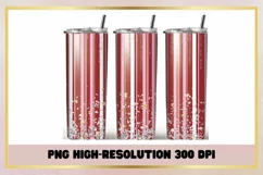 Christmas Glitter 20 oz Skinny Tumbler Sublimation Wrap Product Image 1