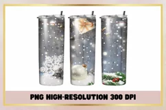 Christmas rustic snow 20 Oz Skinny Tumbler Sublimation Product Image 1