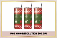 Christmas Trees 20 oz Skinny Tumbler Wrap Sublimation Product Image 1