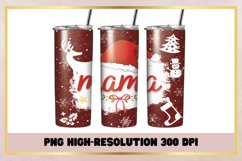 Mama Christmas 20 oz Skinny Tumbler Wrap Sublimation Product Image 1