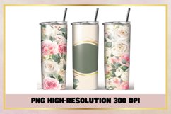 Watercolor Flowers 20 oz Skinny Tumbler Sublimation Wrap Product Image 1