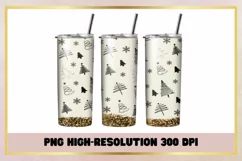 Christmas Glitter 20 oz Skinny Tumbler Wrap Sublimations Product Image 1