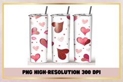 Valentines Hearts 20oz Skinny Tumbler Sublimation Full Wrap Product Image 1