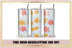 Flowers Boho 20 oz Skinny Tumbler Sublimation Wrap Product Image 1