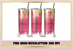 Glitter Christmas 20 oz Skinny Tumbler Sublimation Wrap Product Image 1