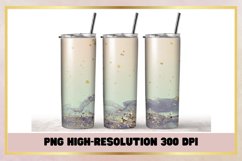 Watercolor Glitter 20 oz Skinny Tumbler Sublimation Wrap Product Image 1