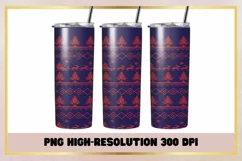 Knitted Christmas 20 oz Skinny Tumbler Wrap Sublimation Product Image 1