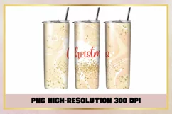 Christmas Marble 20 oz Skinny Tumbler Wrap Sublimation Product Image 1
