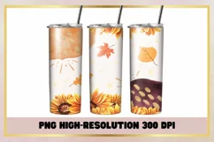 Sunflower Fall sublimation 20oz Skinny Tumbler Wrap Product Image 1