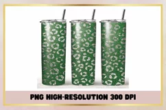 Christmas leopard glitter 20 oz Skinny Tumbler Sublimation Product Image 1