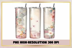 Butterfly Flowers 20 oz Skinny Tumbler Wraps Product Image 1