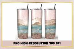 Glitter abstract watercolor 20oz Skinny Tumbler Sublimation Product Image 1