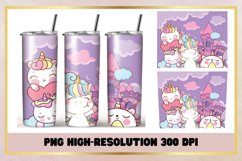 20 oz Skinny Tumbler Cat Unicorn Sublimation Wrap Product Image 1