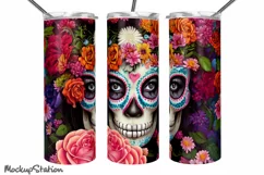 Sugar Skull Tumbler Wrap PNG | La Catrina Designs Product Image 4