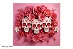 Sugar Skull Tumbler Wrap PNG | La Calavera Sublimation Product Image 2