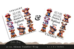 Just A Girl Who Loves America & Highland Cows Tumbler Wrap Product Image 3