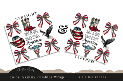 Western Just A Girl Who Loves America Tumbler Wrap PNG Product Image 3