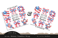 Cute Just A Girl Who Loves America Tumbler Wrap PNG Product Image 3