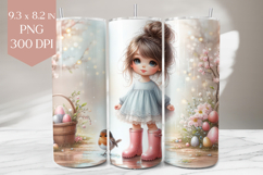 Easter Girl Tumbler Wrap PNG, 20oz Seamless Design Product Image 1