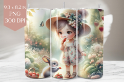 Strawberry Girl 20oz Tumbler Wrap PNG Product Image 1