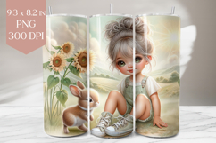 Country Girl and Bunny Tumbler Wrap PNG Product Image 1