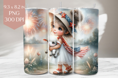 Patriotic Girl with Lamb Tumbler Wrap Product Image 1