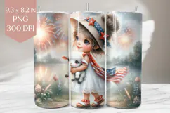 Patriotic Girl with Lamb Tumbler Wrap Product Image 1