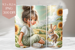 Sunflower Girl with Bunny Tumbler Wrap Product Image 1