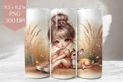 Girl and Baby Deer Tumbler Wrap Product Image 1