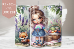 Lavender Picnic Girl Tumbler Wrap Product Image 1
