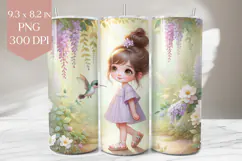 Hummingbird Garden Girl Tumbler Wrap Product Image 1