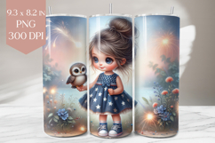 Stars &amp; Fireworks Girl Tumbler Sublimation Product Image 1