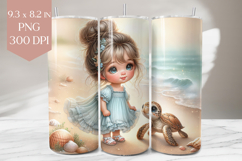 Beach Girl and Sea Turtle Sublimation Product Image 1