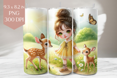 Golden Forest Girl &amp; Fawn Tumbler Wrap Product Image 1