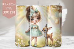 Easter Forest Girl &amp; Fawn Tumbler Wrap Product Image 1