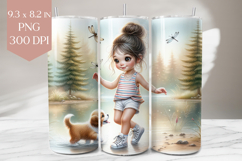 Forest Lake Girl &amp; Puppy Tumbler Wrap Product Image 1